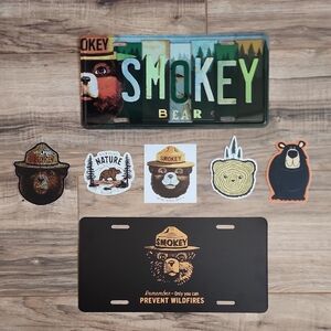 Smokey Bear License Plates and Sticker Set